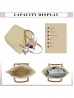 Fashion Weaved Straw Bag W/ Faux Leather Handle
